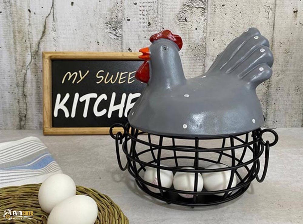 جا تخم مرغی فلزی طرح مرغ