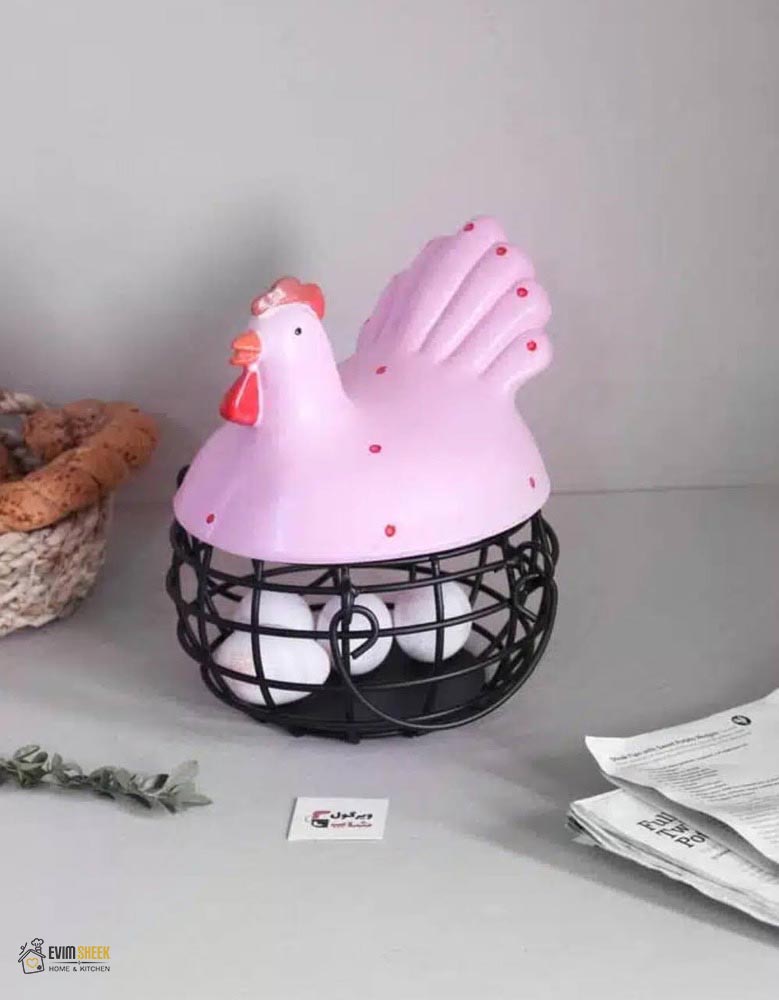 جا تخم مرغی فلزی طرح مرغ