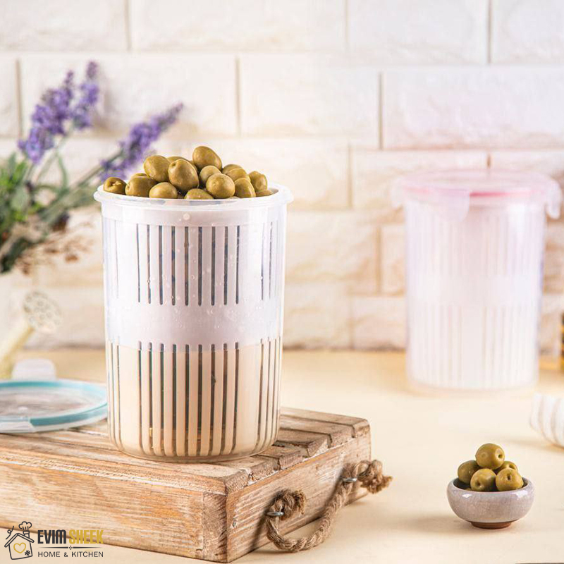 ظرف نگهدارنده ترشیجات و لبنیات استوانه ای