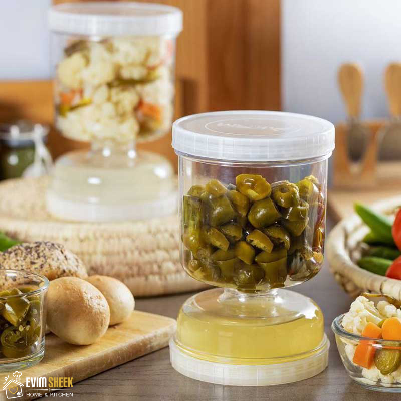 ظرف ترشیجات ساعت شنی