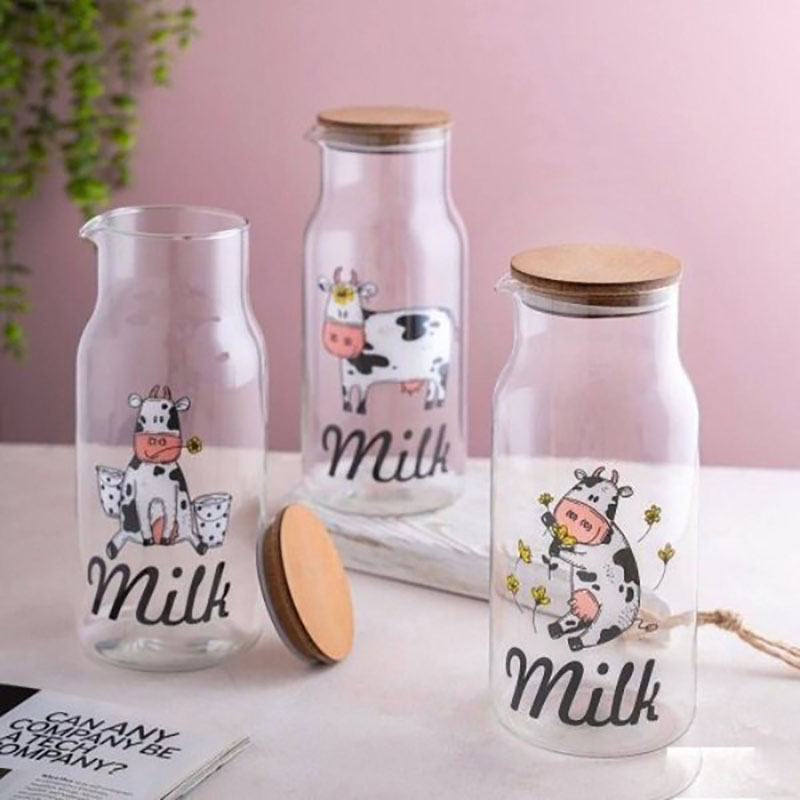بطری شیر درب چوبی