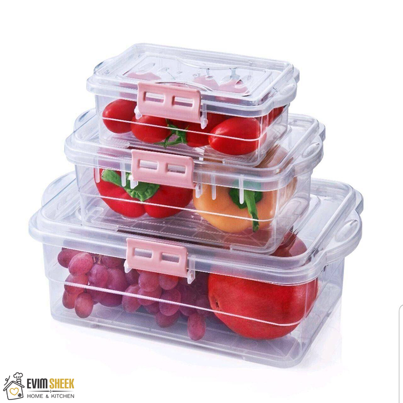 ظرف فریزری 3 عددی مستطیل قفل دار