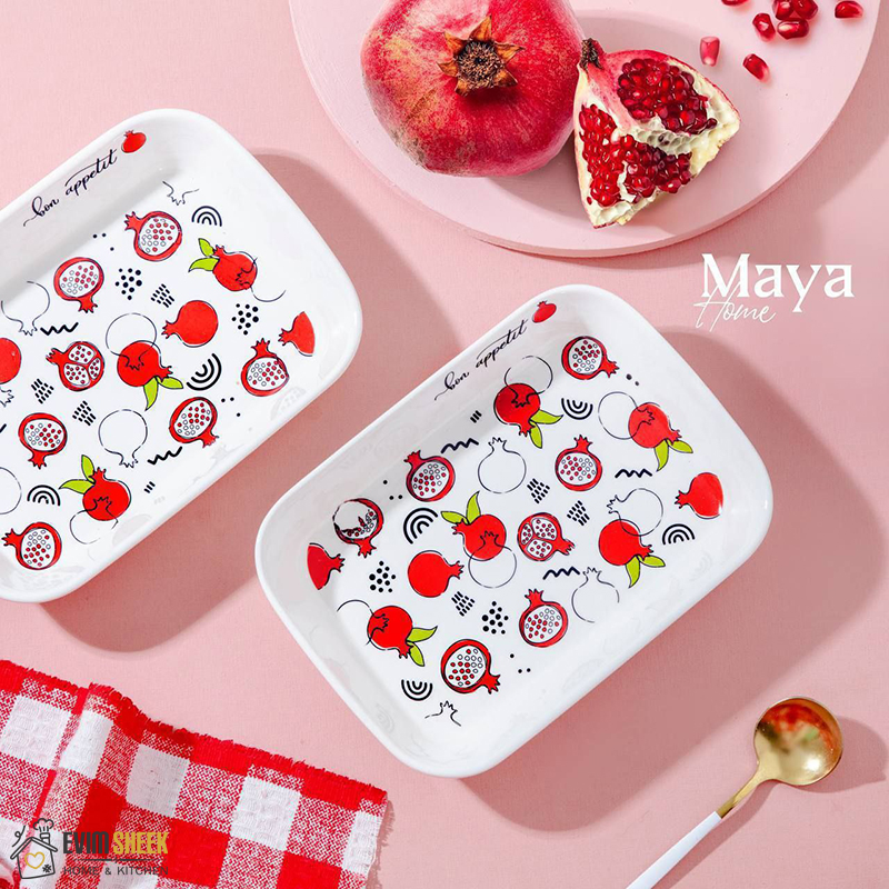 دیس مستطیل سرامیکی طرح دار