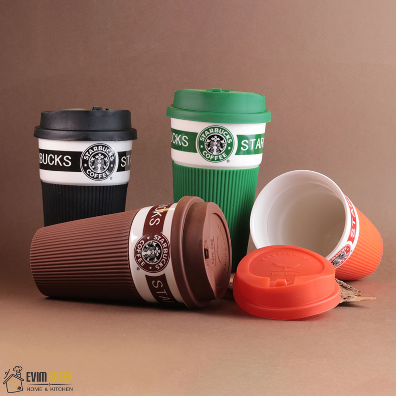 ماگ سرامیکی درب سیلیکونی استارباکس