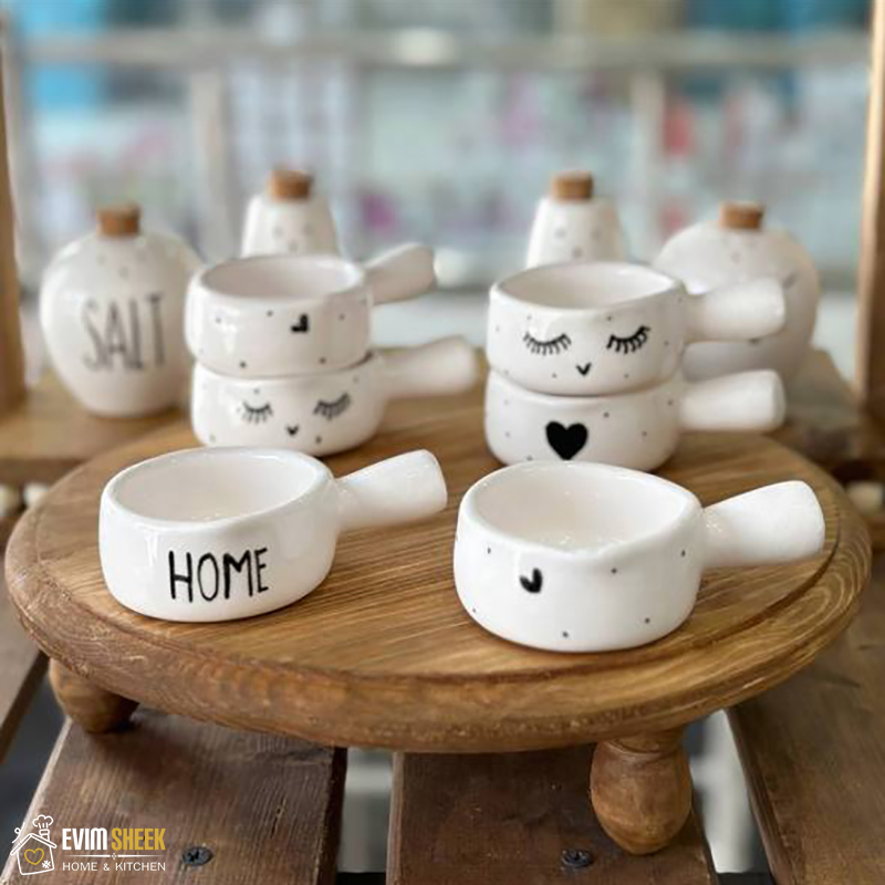 سس خوری و مزه خوری سرامیکی دسته دار تکست