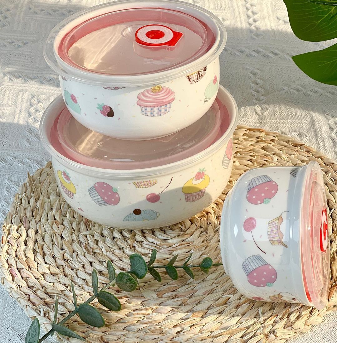 ظرف فریزری 3 تکه سرامیکی سوپاپ دار