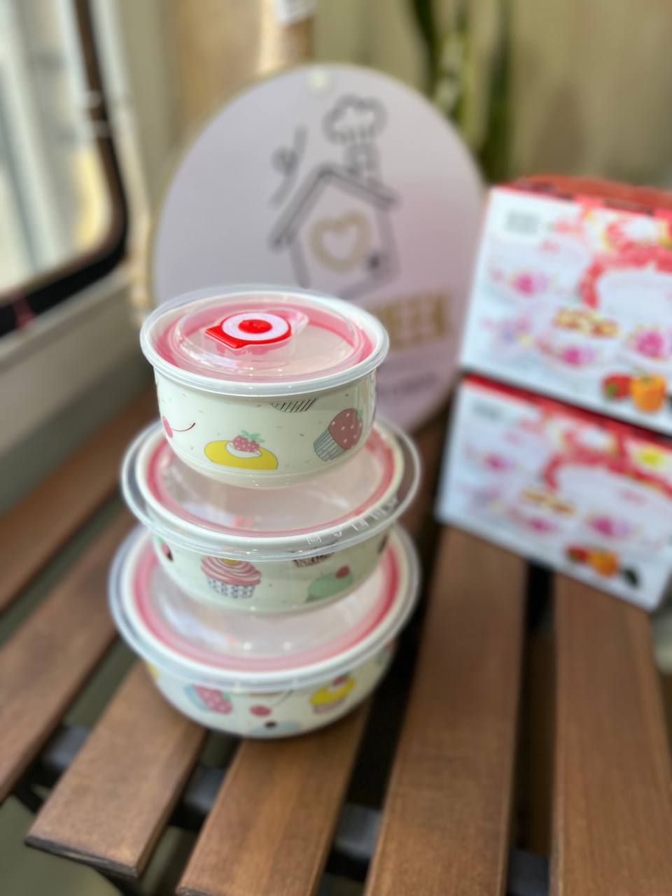 ظرف فریزری 3 تکه سرامیکی سوپاپ دار