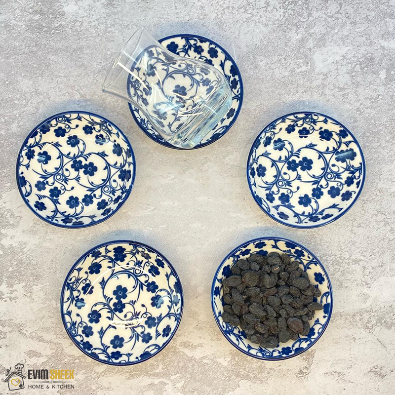 مزه خوری و نعلبکی کوچک گل ابی