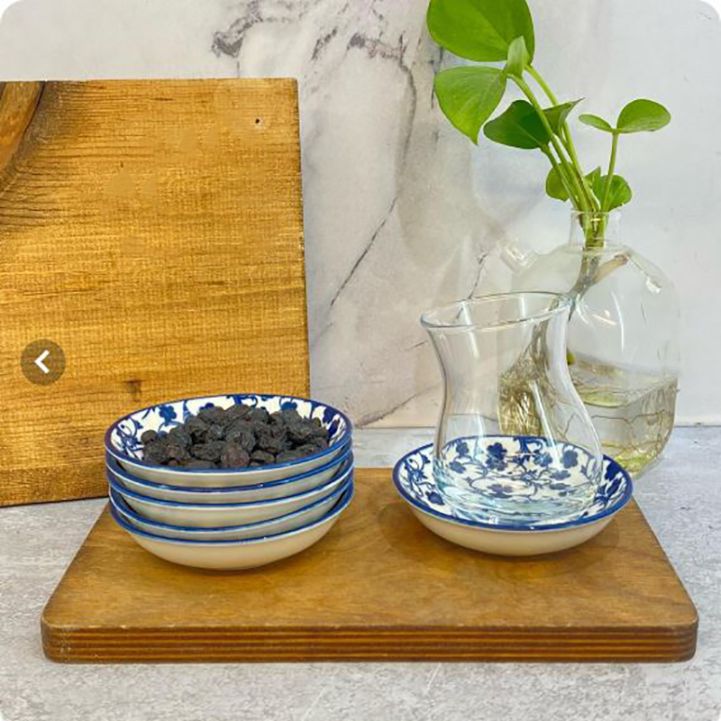 مزه خوری و نعلبکی کوچک گل ابی