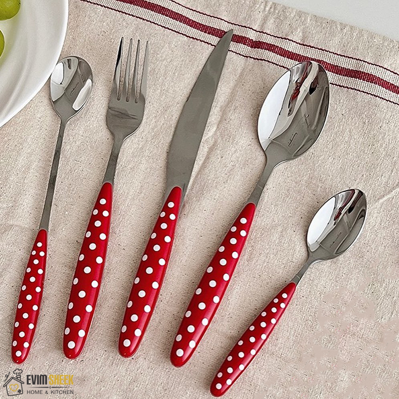 چنگال غذاخوری دسته خالدار