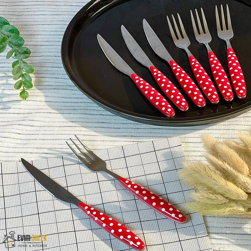 کارد میوه خوری دسته خالدار