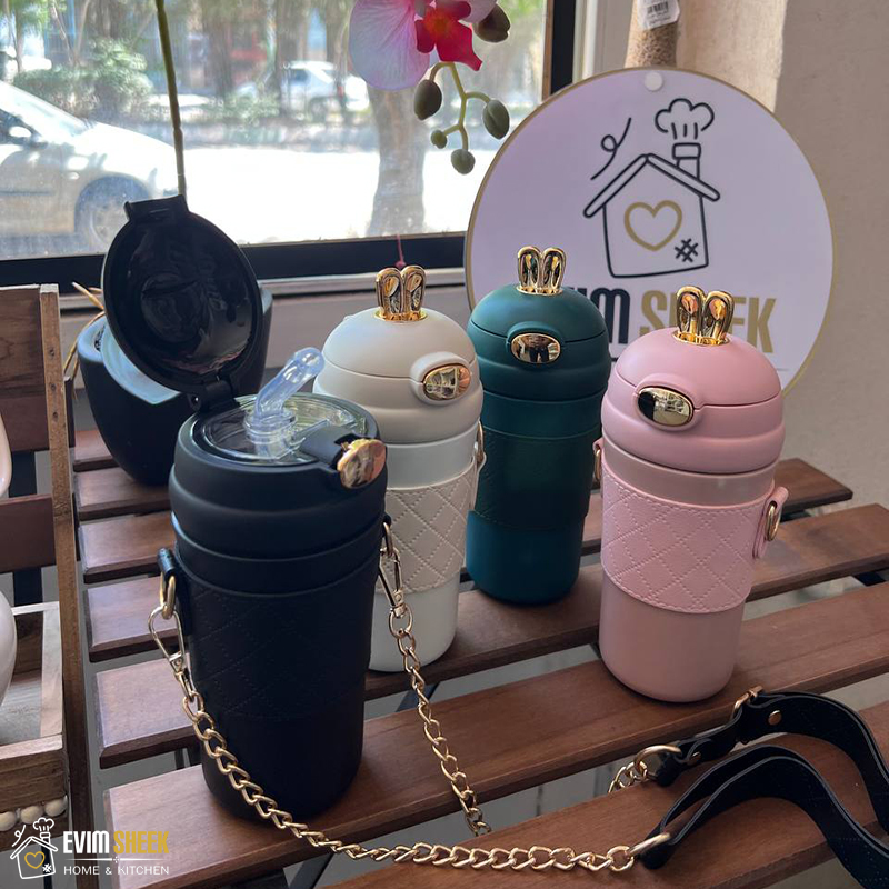 تراول ماگ سوپر لاکچری دور چرمی همراه با بند