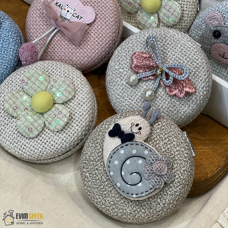 آینه فانتزی جیبی بافتی