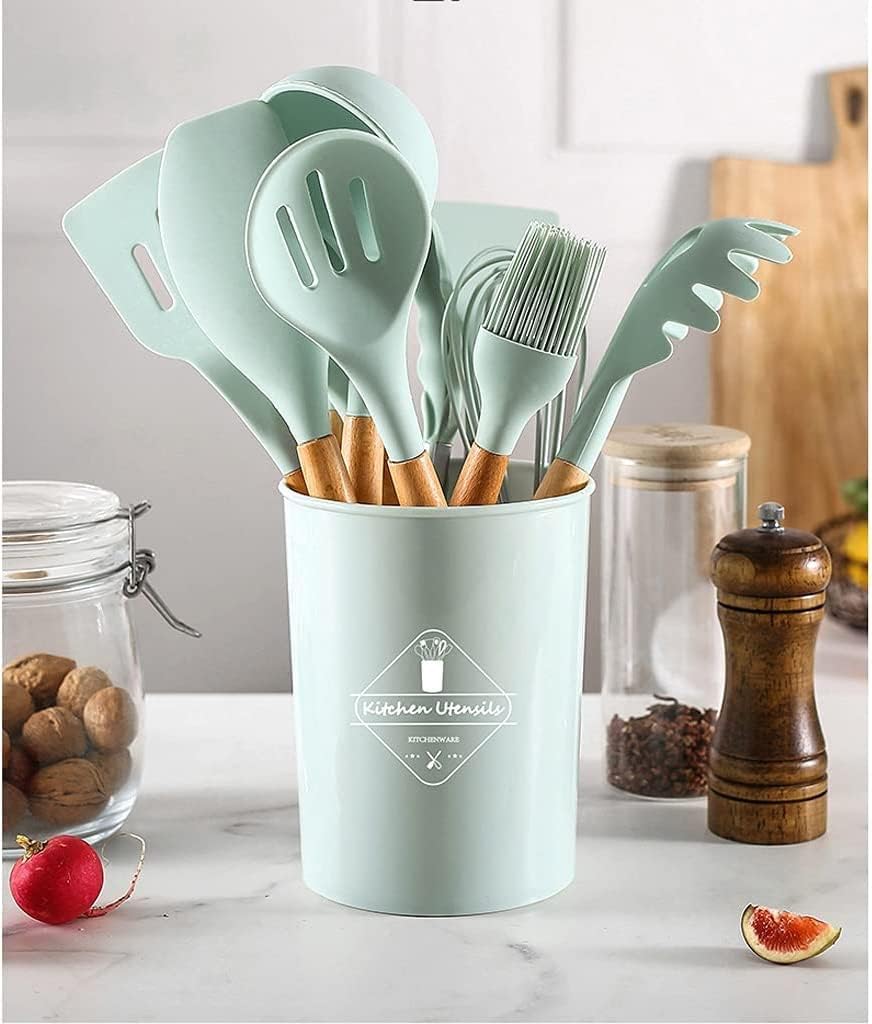 ست کفگیر و ملاقه و ابزار آشپزخانه سلیکونی 12تیکه