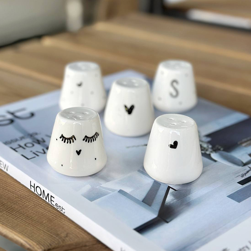 نمکدان سرامیکی مینی طرح دار