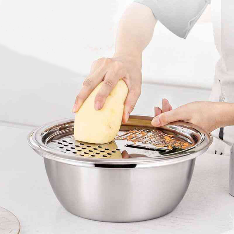 ست لگن آبکش رنده دار استیل