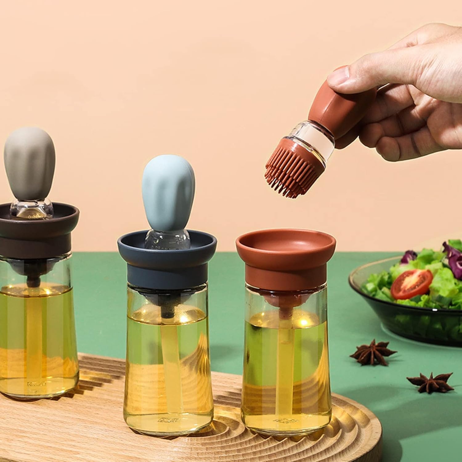 بطری روغن و فرچه سیلیکونی