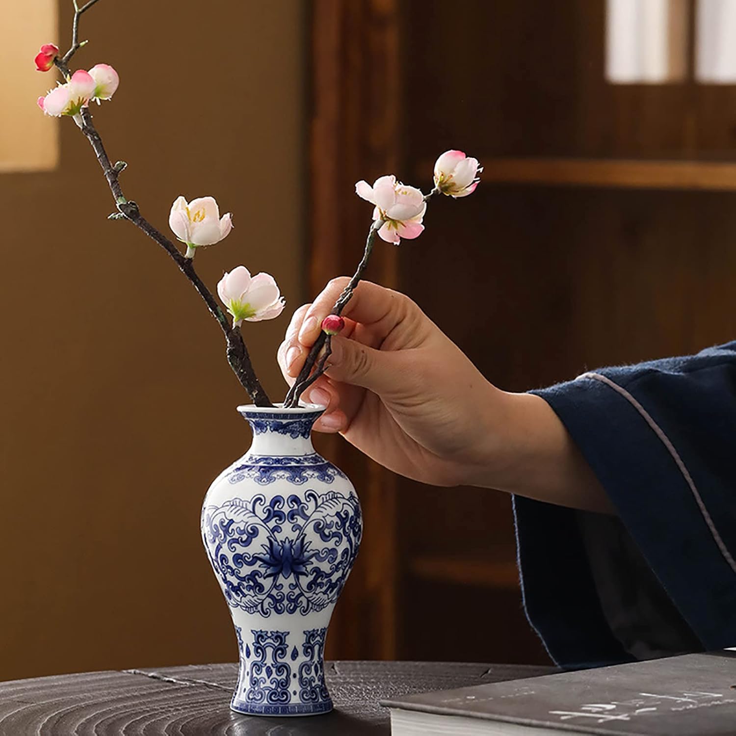 مینی گلدان گل آبی