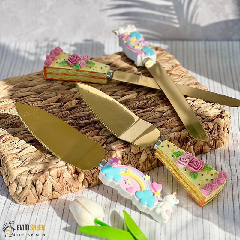 ست کارد و کفگیر کیک مدل فانتزی