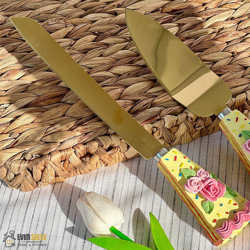 ست کارد و کفگیر کیک مدل فانتزی