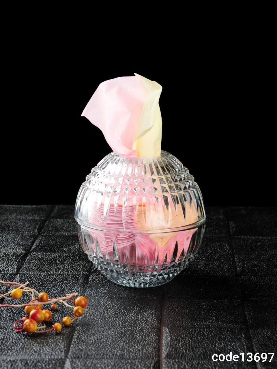 جا دستمال بلوری مدل گرد