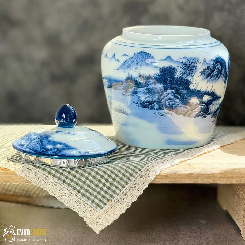 بانکه تزیینی مدل گل آبی