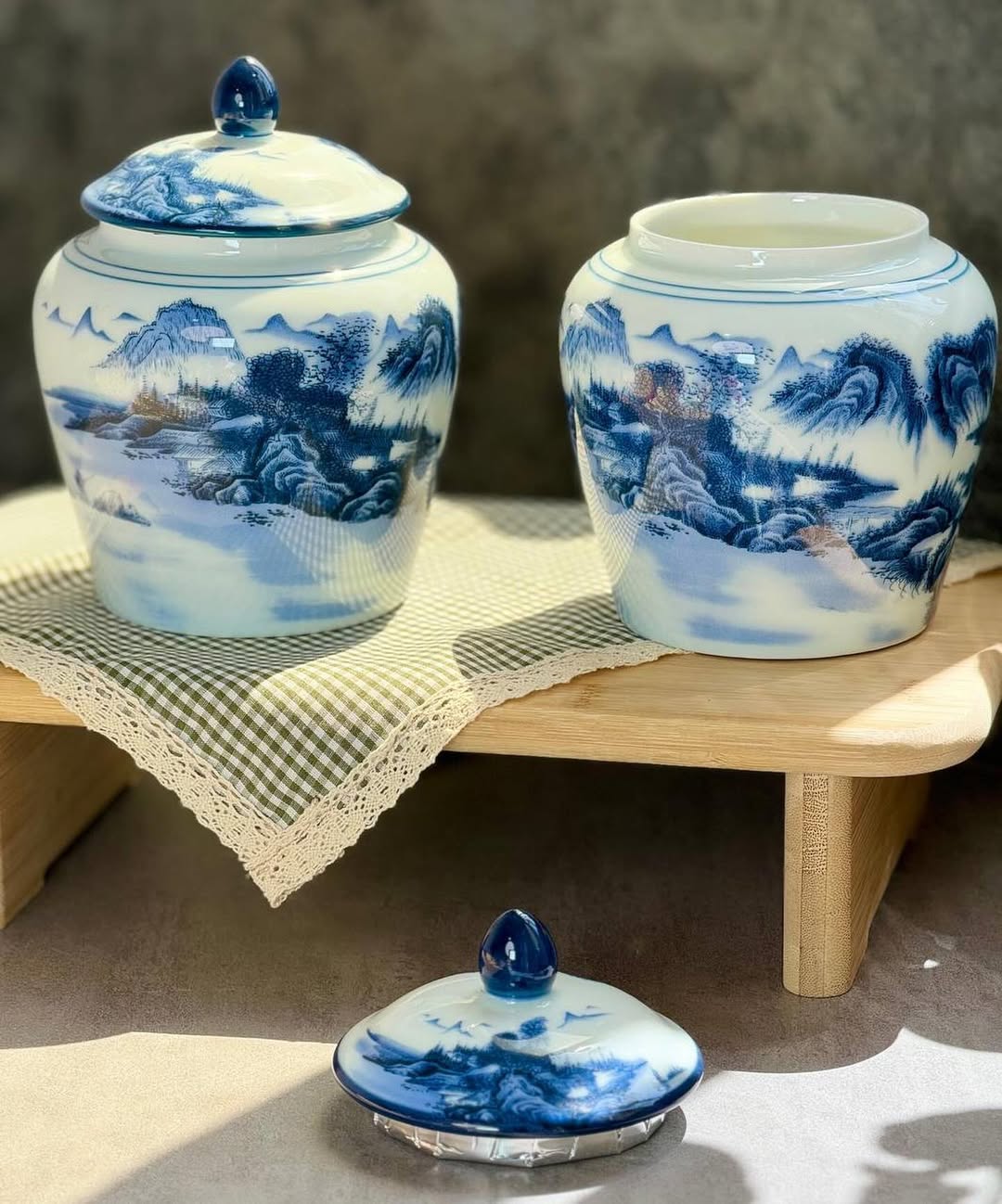 بانکه تزیینی مدل گل آبی