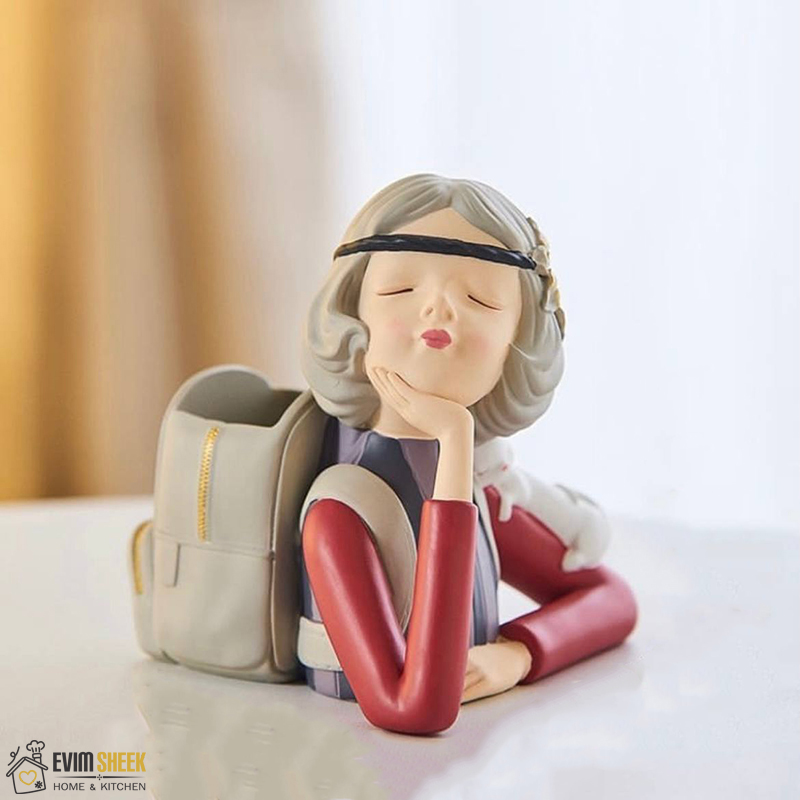 جا قلمی فانتزی مدل دختر کوله دار