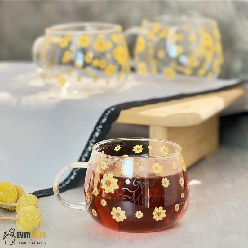 لیوان پیرکس مدل بابونه