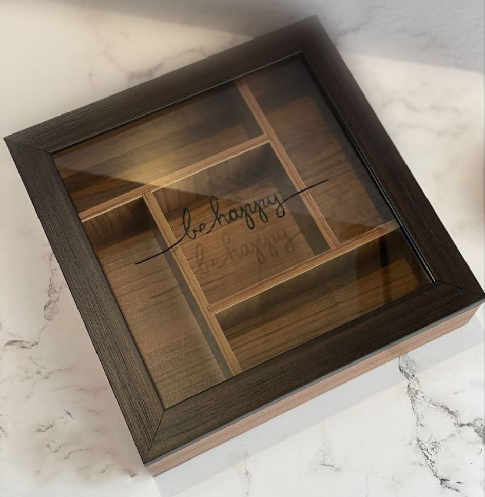 جعبه تی‌بگ چوبی 5 خانه