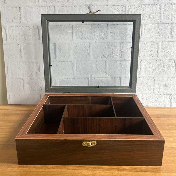 جعبه تی‌بگ چوبی 5 خانه