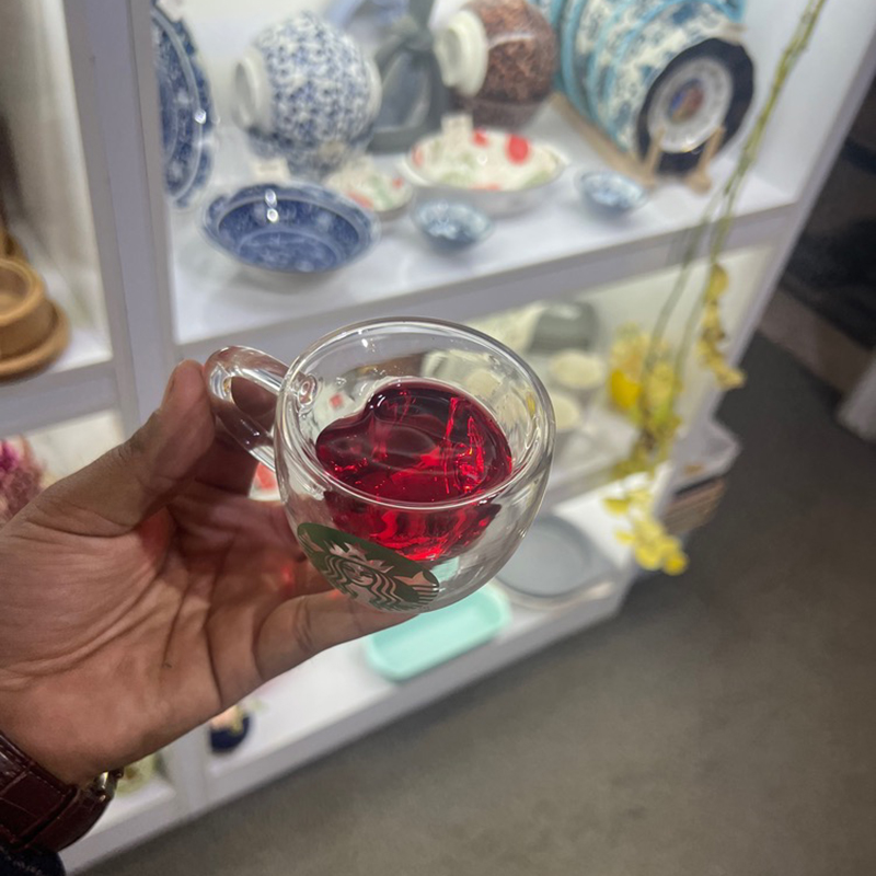 لیوان دو جداره مدل استارباکس