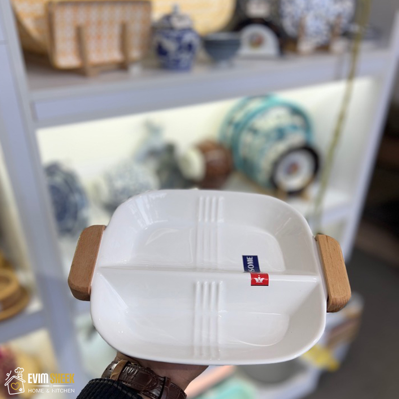 اردو خوری دو خانه دسته چوبی