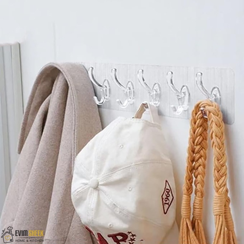 آویز پشت چسبدار 6 قلاب منعطف