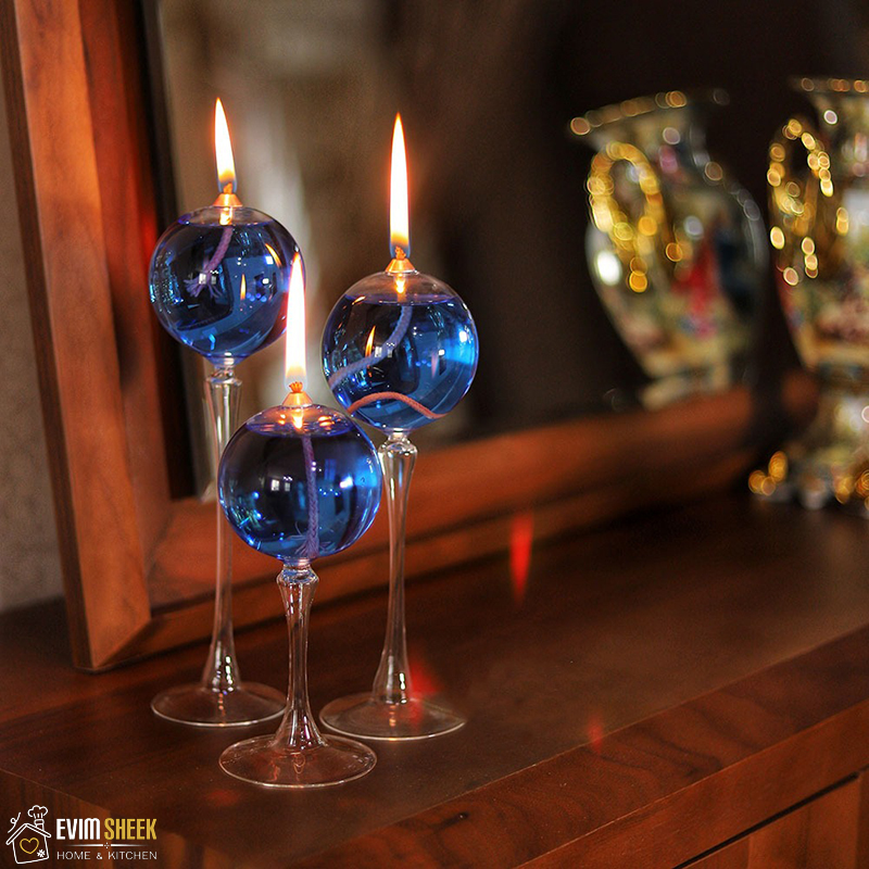 شمع کریستال مدل گرد پایه دار