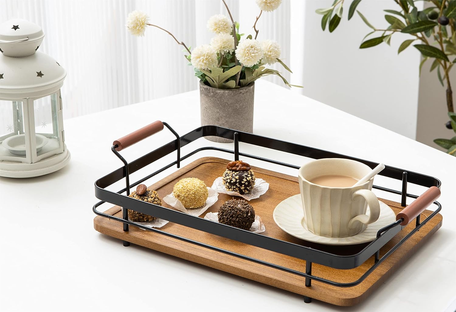 سینی فلزی کف چوبی