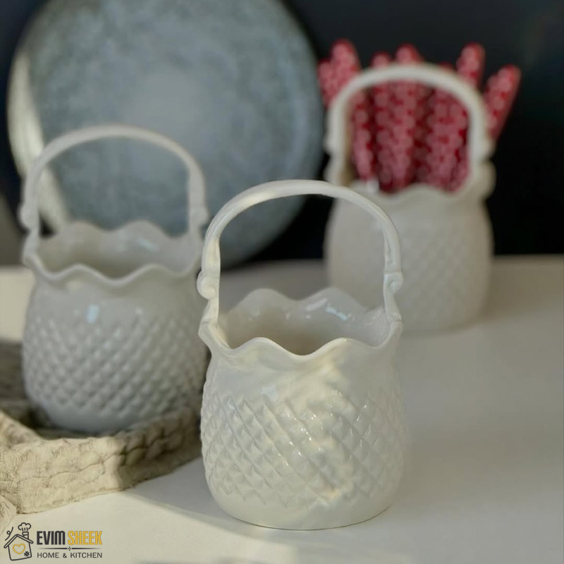 سبد لبه چین دسته دار