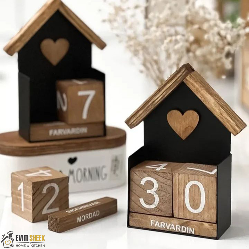 تقویم چوبی مدل کلبه