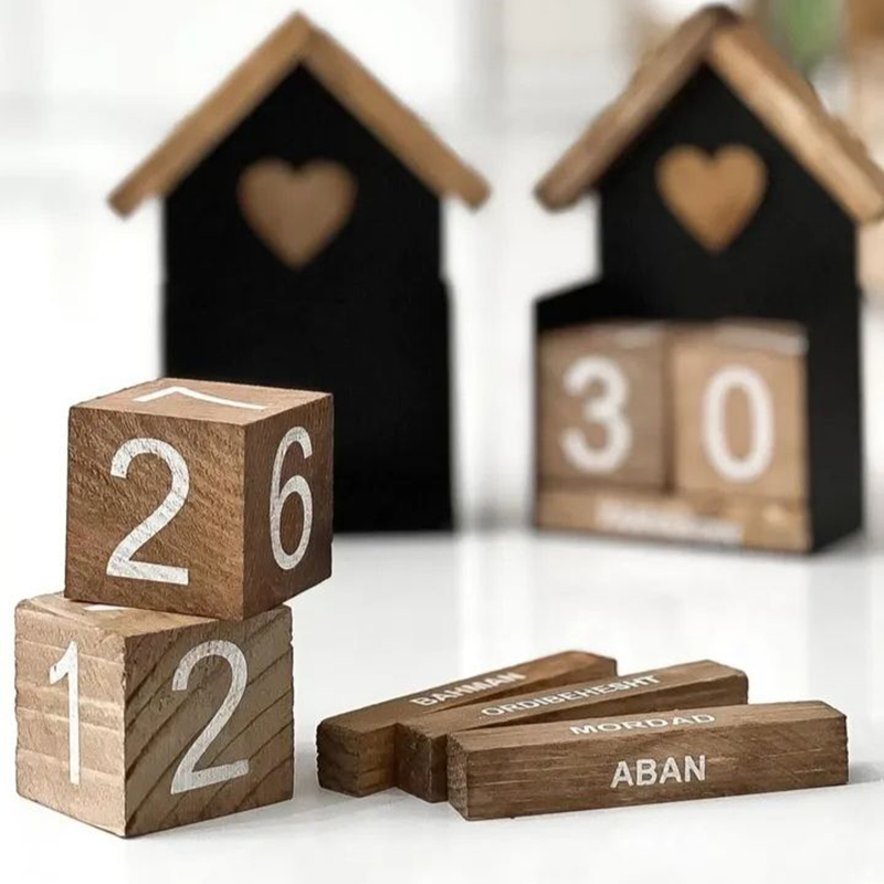 تقویم چوبی مدل کلبه