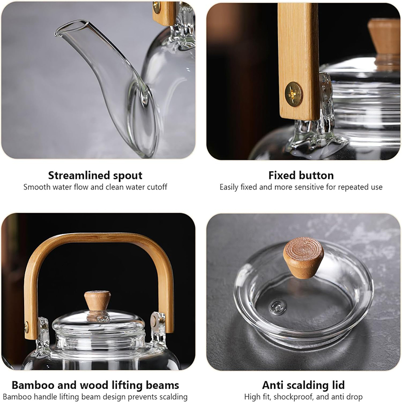 قوری پیرکس مدل دسته بامبو