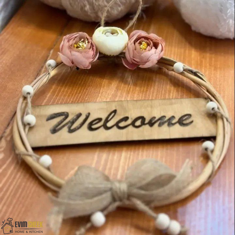 تابلو حلقه گل welcome