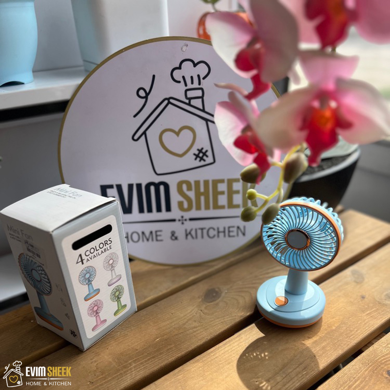 مینی پنکه دستی مدل 2 دور پایه گردان