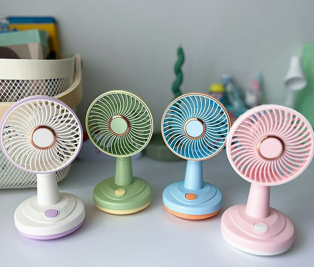 مینی پنکه دستی مدل 2 دور پایه گردان