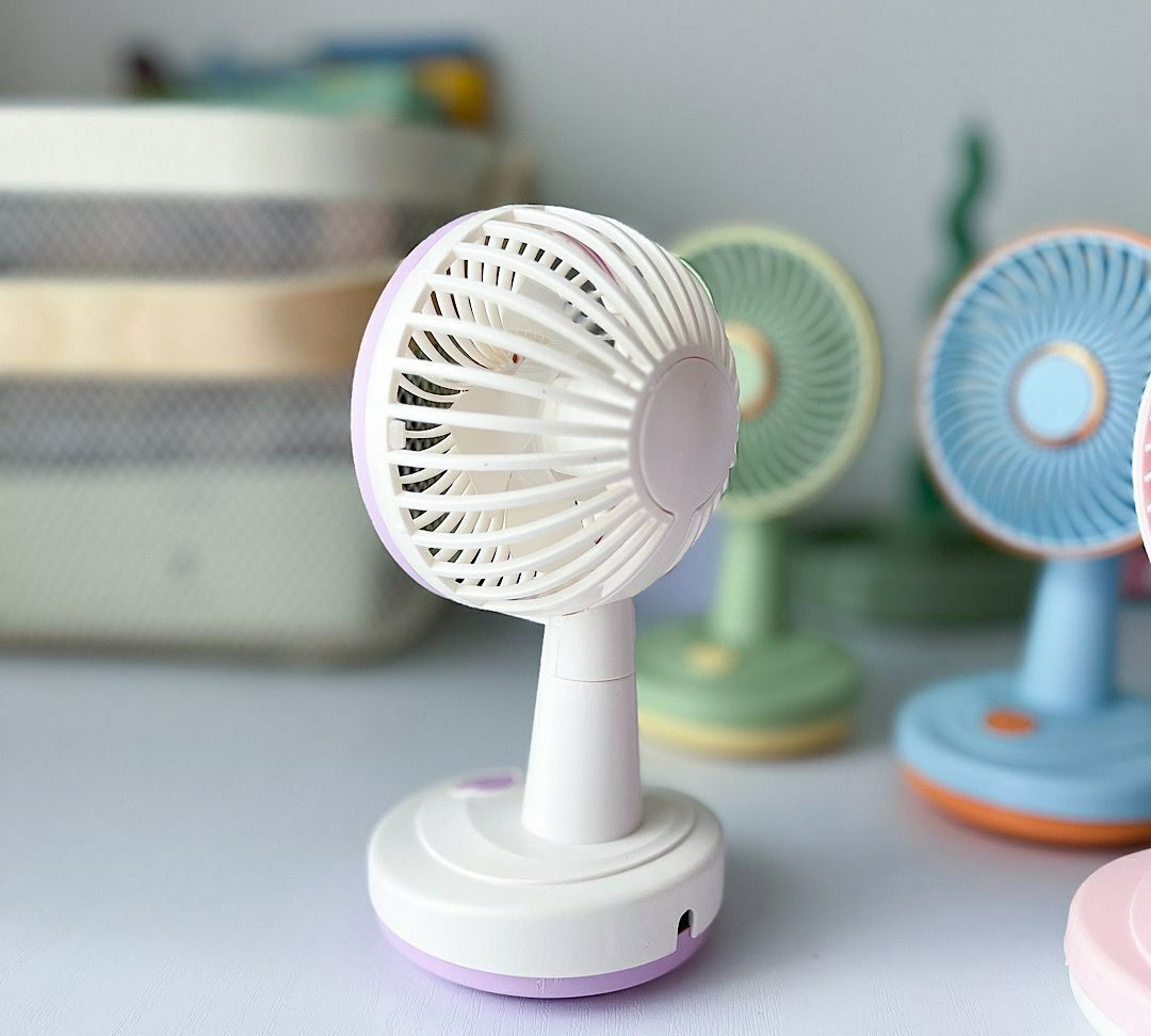 مینی پنکه دستی مدل 2 دور پایه گردان