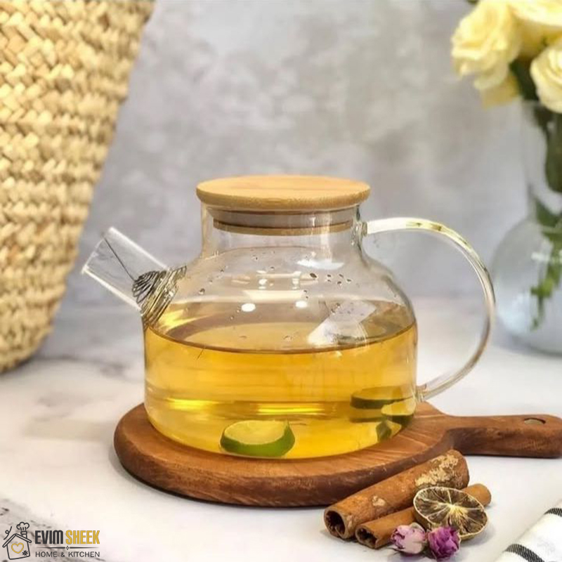 قوری پیرکس درب بامبو