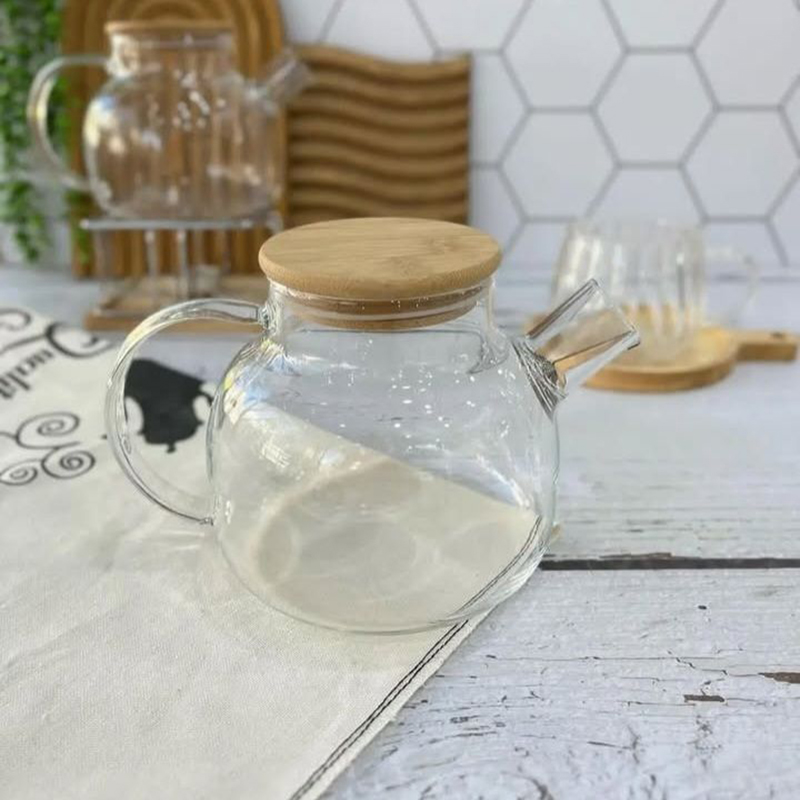 قوری پیرکس درب بامبو