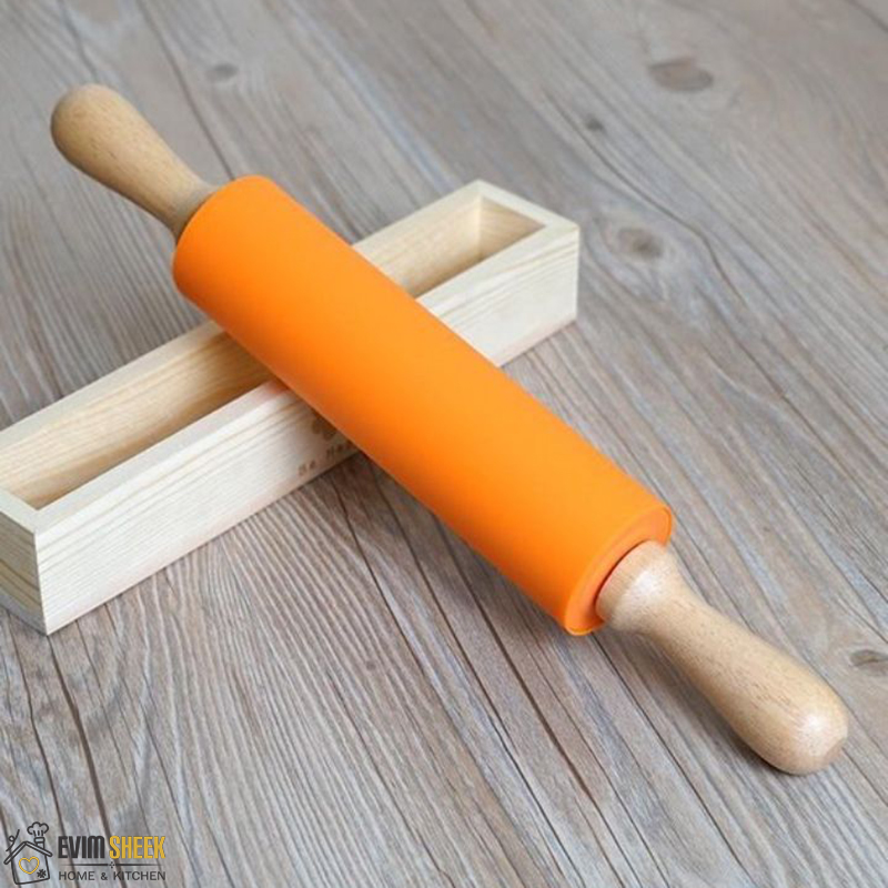 وردنه سیلیکونی مدل دسته چوبی