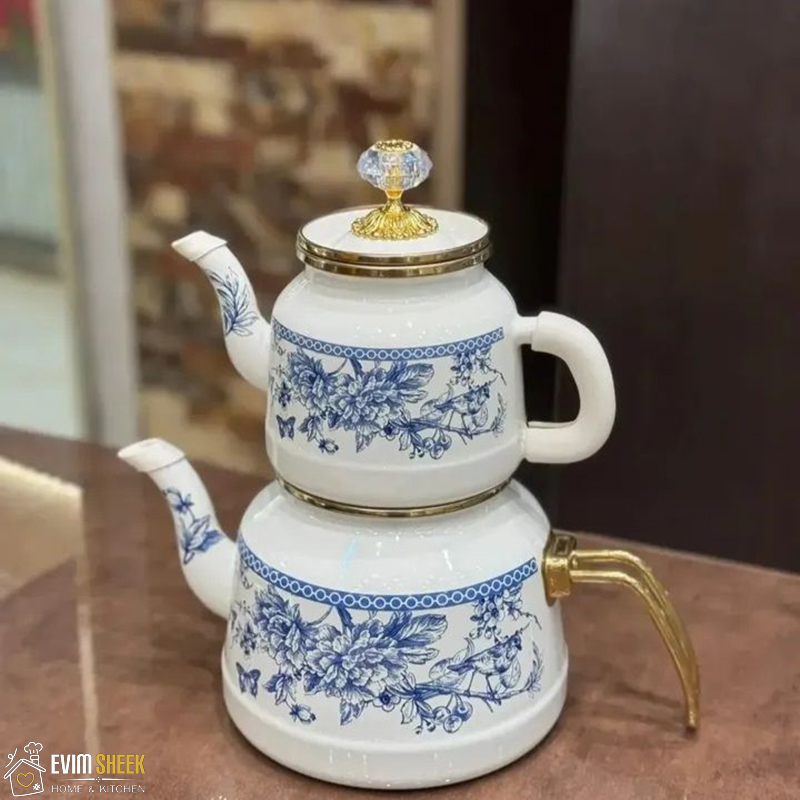 کتری و قوری گل آبی