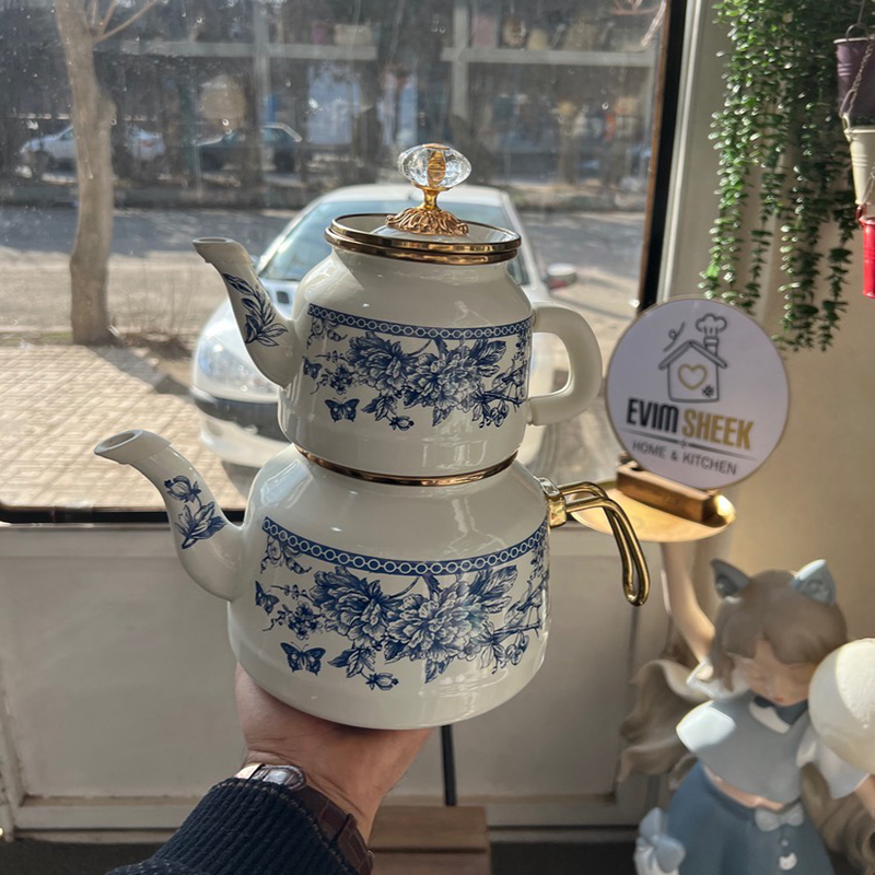 کتری و قوری گل آبی