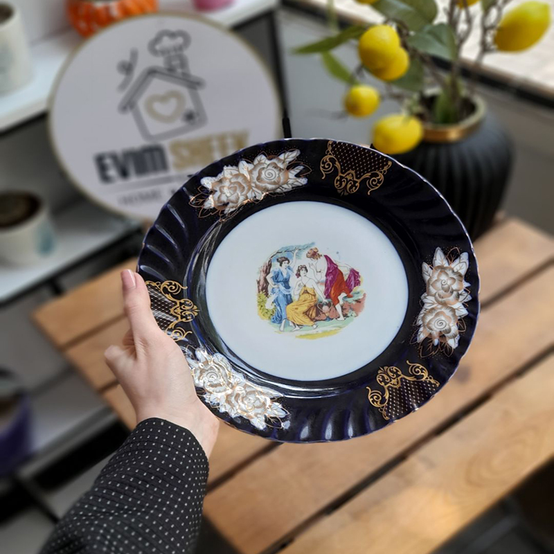 پیش دستی گل سرمه ای